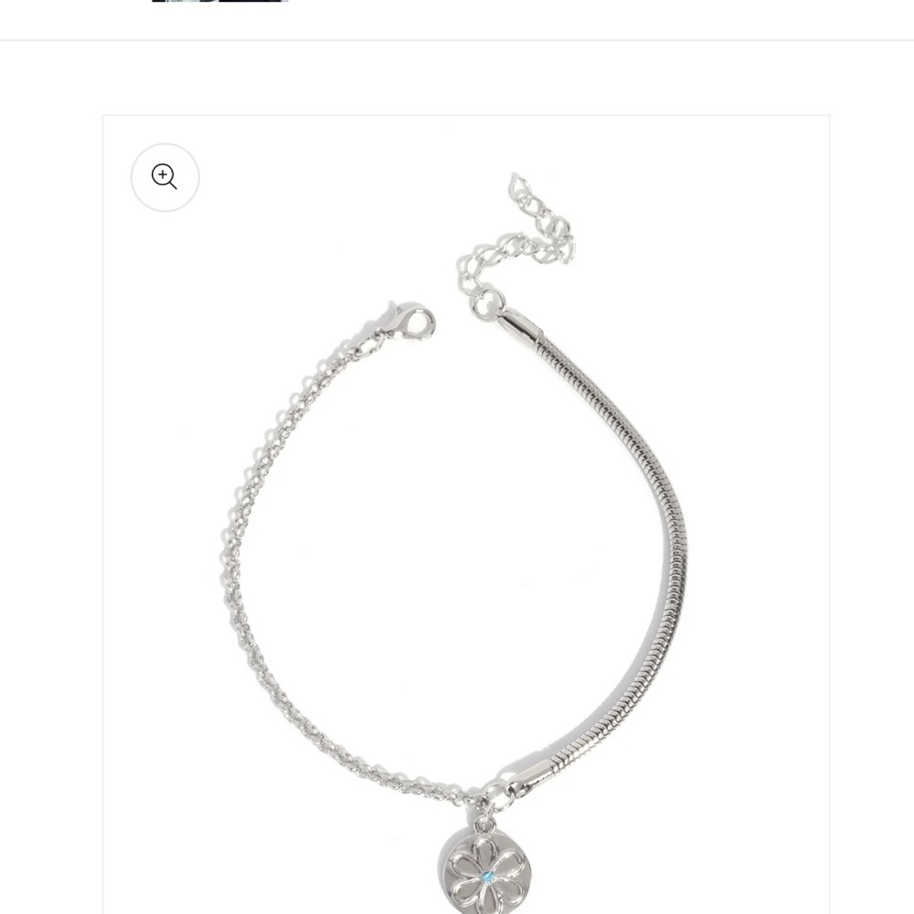 *NEW*  Silver Bracelet with Floral Charm
*Glistening Growth”. **ANKLET**